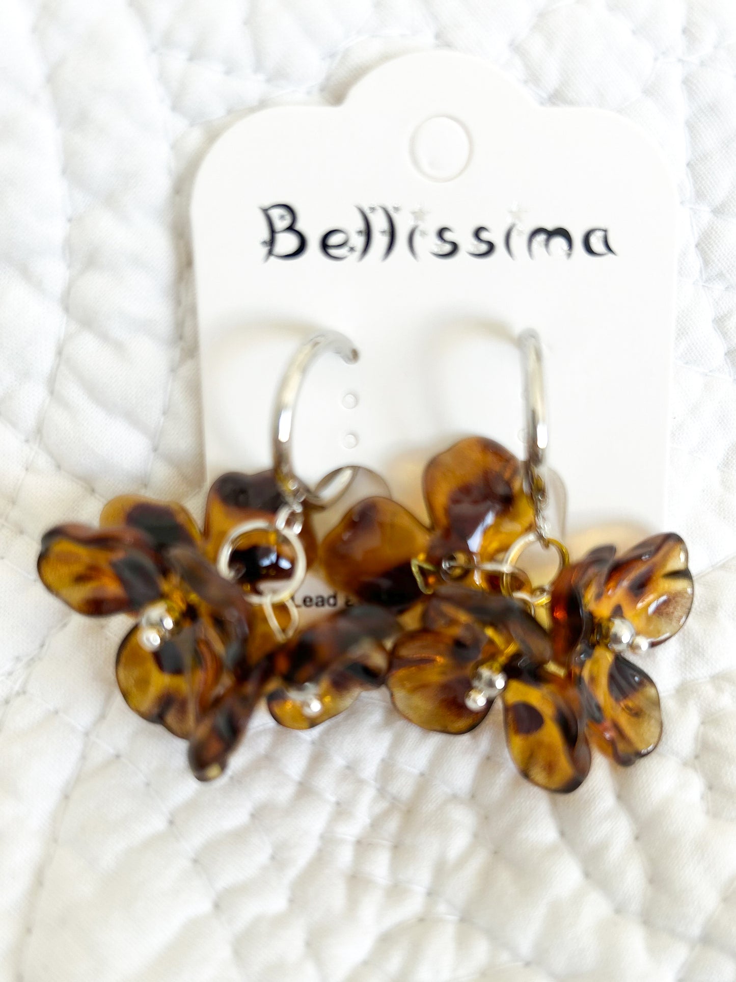 Boucle d'oreilles Florales Léopard